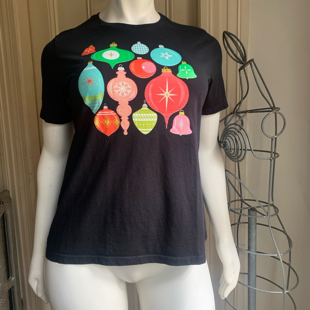 Bella Canvas Black Tee with Vintage Ornaments